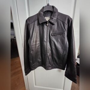 Boston Harbour Men's Black Leather Jacket Size Large